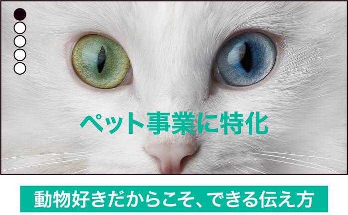 ①ペット事業に特化
動物好きだからこそできる伝え方