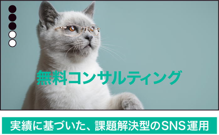 ③無料コンサルティング付き
実績に基づいた、課題解決型のSNS運用